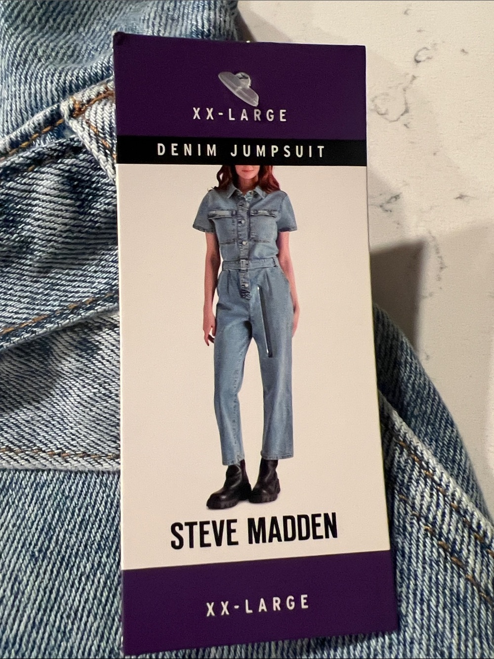 Steve Madden Light Blue Denim Jumpsuit - Picture 2 of 6